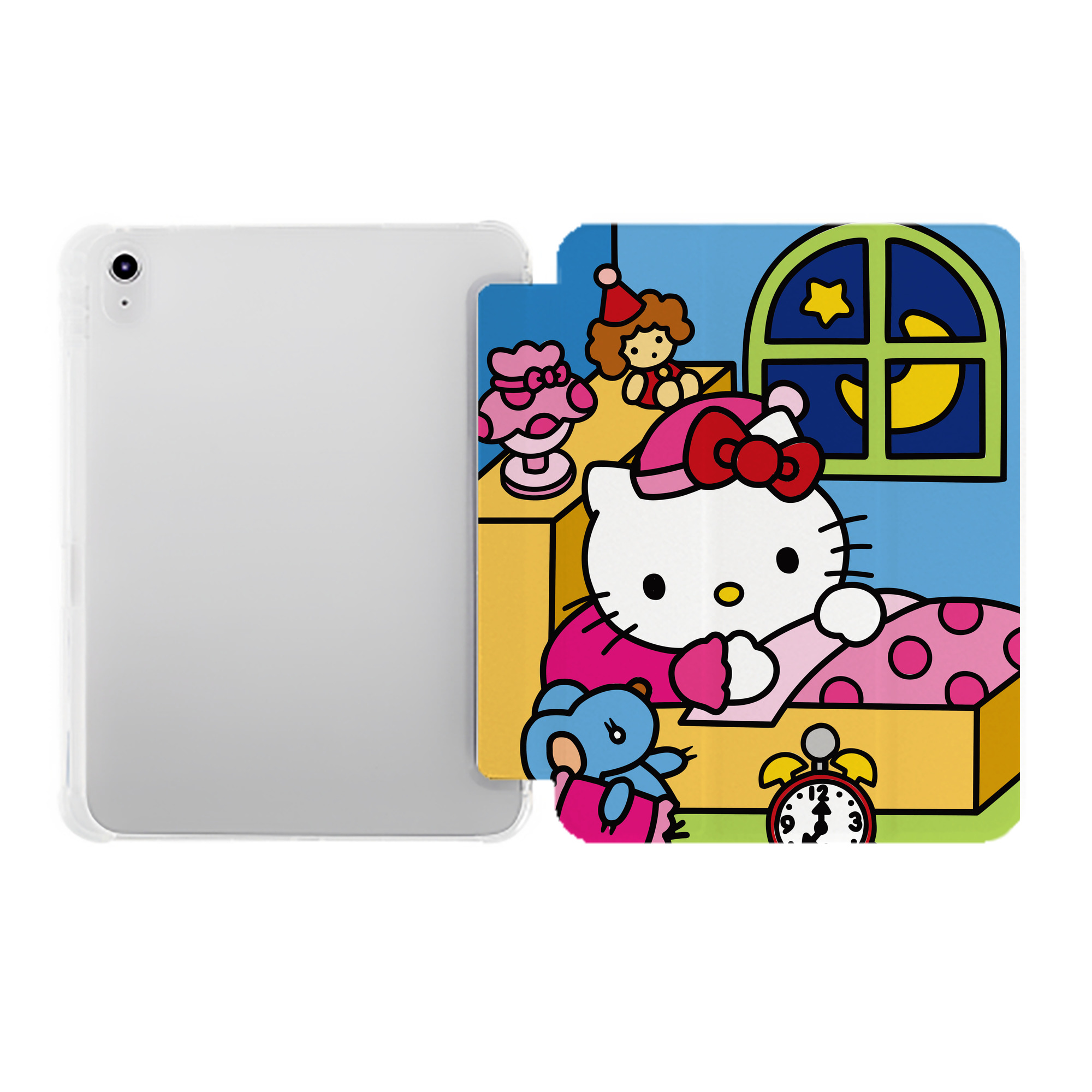 （画像用） Hello Kitty ハローキティ IPad ケース ペン収納付き 三つ折りスタンド PUレザー×シリコン 対応機種9.5/10.5/10.9インチ